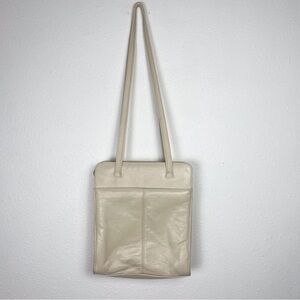 Kathie Lee Collection Cream Leather Cross body/ Shoulder purse